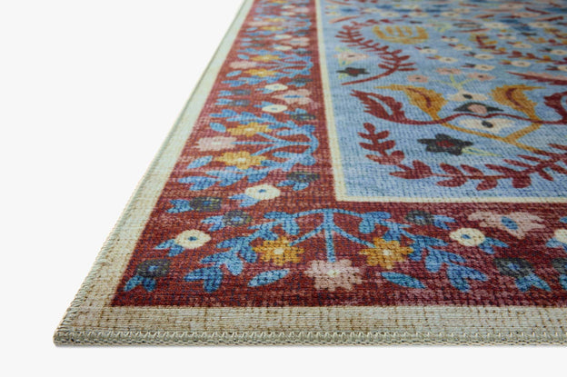 Rifle Paper Co x Loloi Canopy Rug - Edie Red & Blue