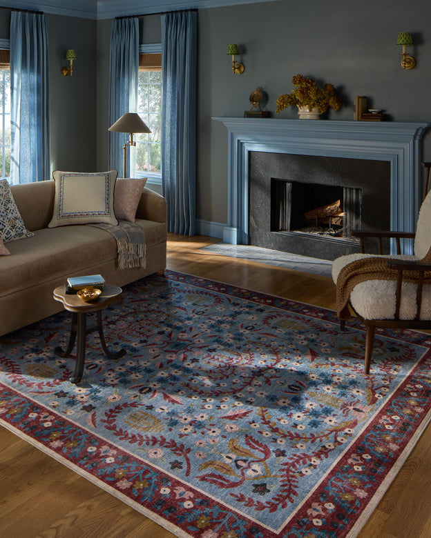Rifle Paper Co x Loloi Canopy Rug - Edie Red & Blue