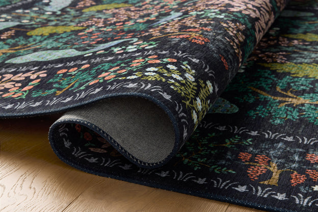 Rifle Paper Co x Loloi Canopy Rug - Peacock Forest Charcoal