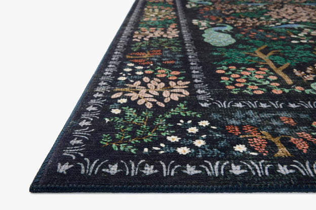 Rifle Paper Co x Loloi Canopy Rug - Peacock Forest Charcoal