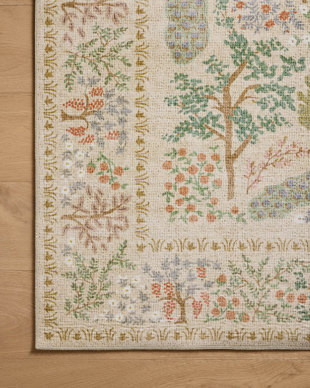 Rifle Paper Co x Loloi Canopy Rug - Peacock Forest Cream