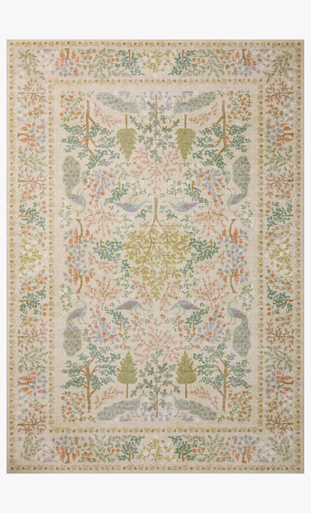 Rifle Paper Co x Loloi Canopy Rug - Peacock Forest Cream