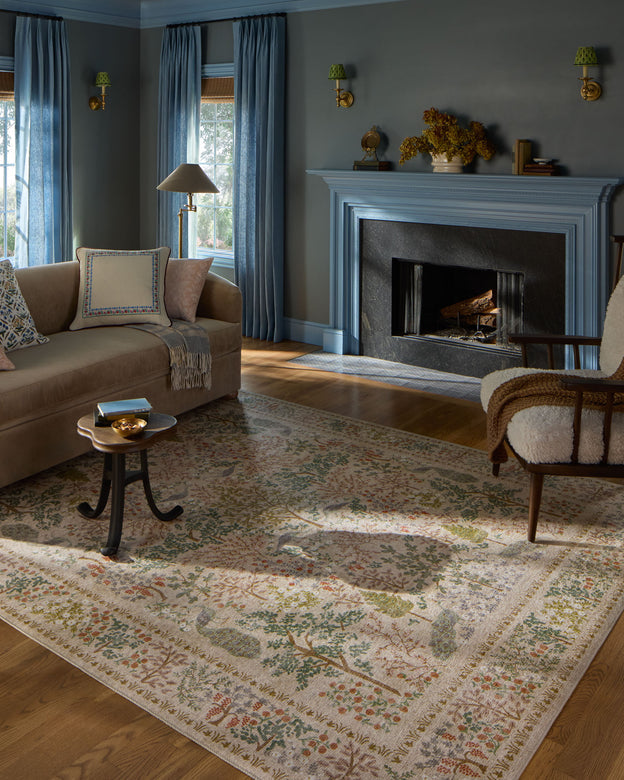 Rifle Paper Co x Loloi Canopy Rug - Peacock Forest Cream