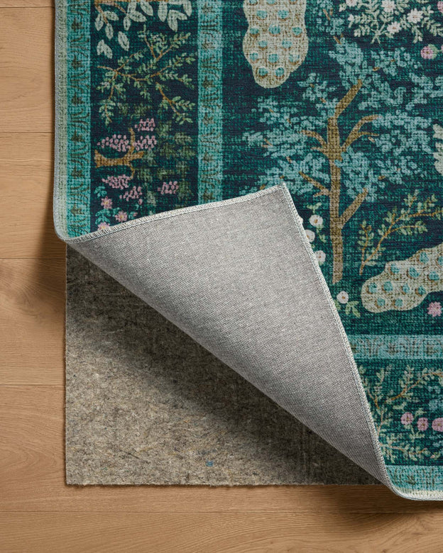 Rifle Paper Co x Loloi Canopy Rug - Peacock Forest Teal
