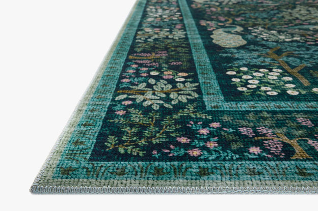 Rifle Paper Co x Loloi Canopy Rug - Peacock Forest Teal