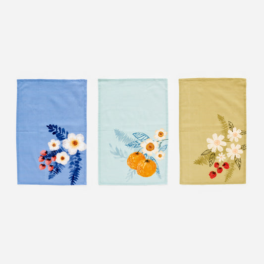 Berries and Floral Dish Towel