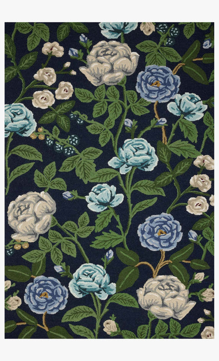 Rifle Paper Co x Loloi Highgrove Rug - Roses Navy