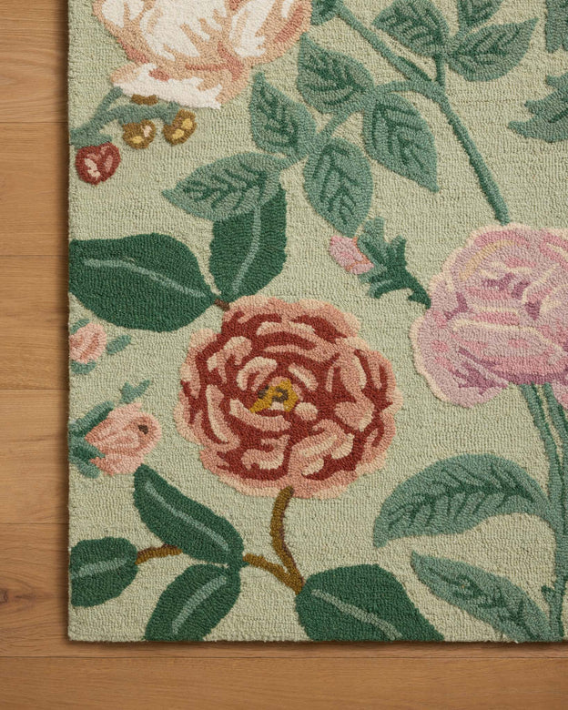 Rifle Paper Co x Loloi Highgrove Rug - Roses Mint