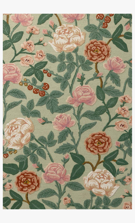 Rifle Paper Co x Loloi Highgrove Rug - Roses Mint