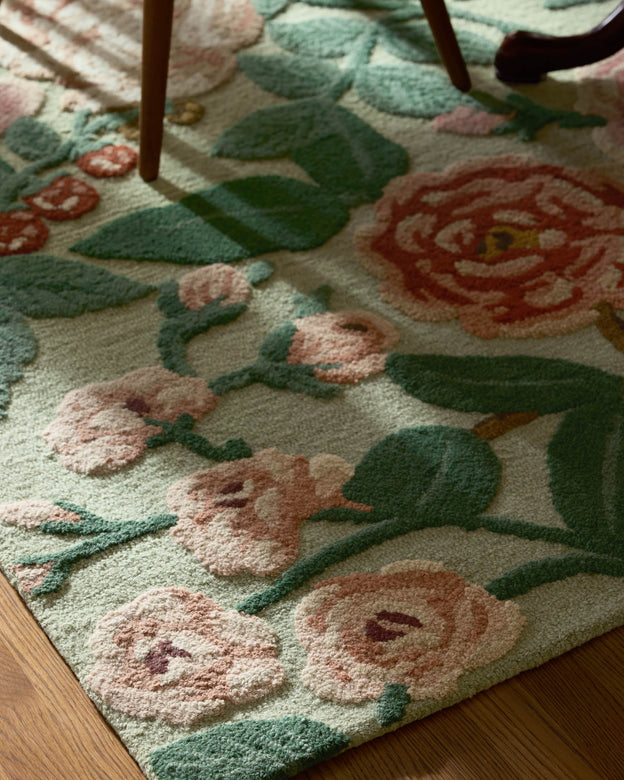 Rifle Paper Co x Loloi Highgrove Rug - Roses Mint