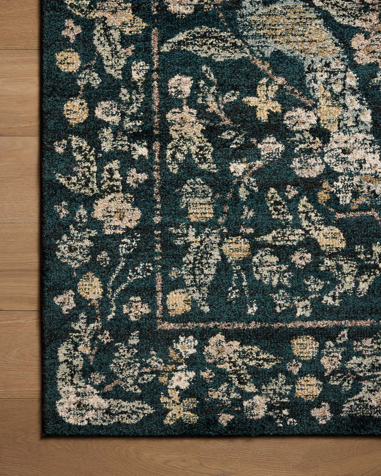 Rifle Paper Co x Loloi Laurel Rug - Peacock Garden Navy