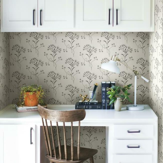 Magnolia Home Wildflower Wallpaper - Black on White