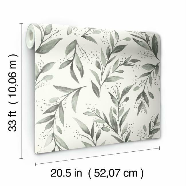 Magnolia Home Olive Branch Wallpaper - Charcoal