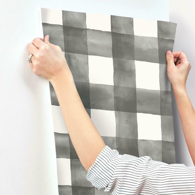Magnolia Home Watercolor Check Wallpaper - Black