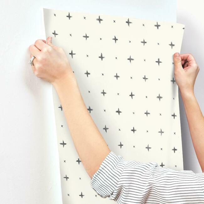 Magnolia Home Cross Stitch Wallpaper - Black