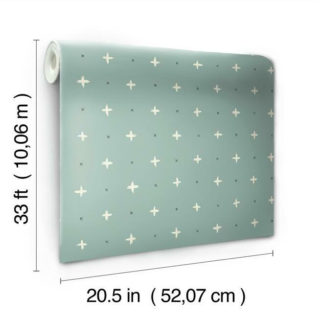 Magnolia Home Cross Stitch Wallpaper - Jade