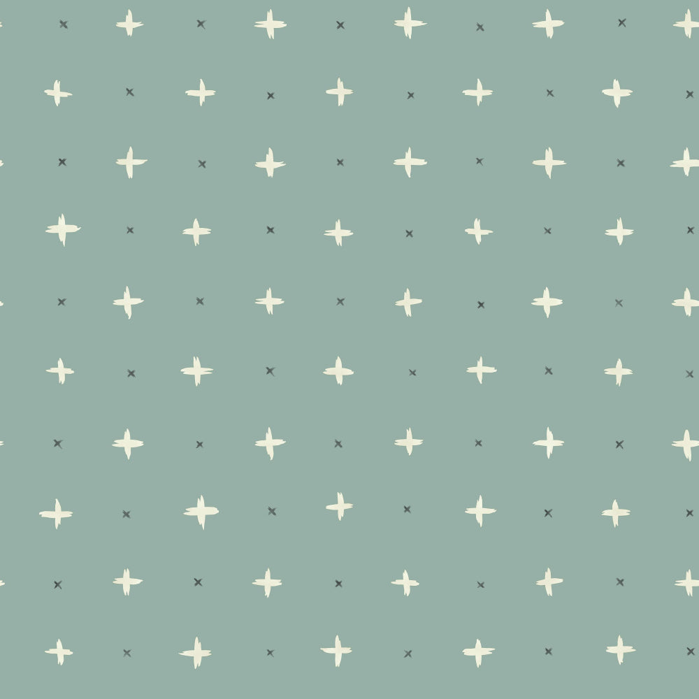 Magnolia Home Cross Stitch Wallpaper - Jade