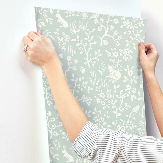 Magnolia Home Fox & Hare Wallpaper - Mineral Green