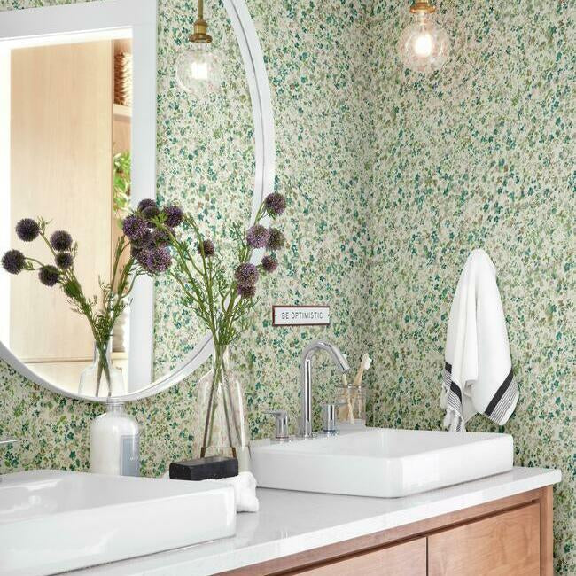 Magnolia Home Meadow Wallpaper - Magnolia Green and Blue