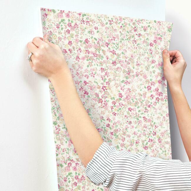 Magnolia Home Meadow Wallpaper - Azalea Pink
