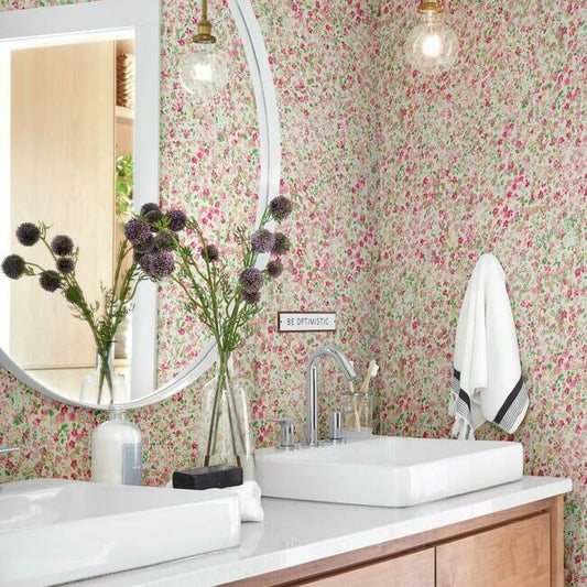 Magnolia Home Meadow Wallpaper - Azalea Pink