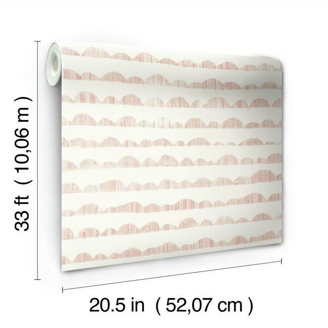 Magnolia Home Hill & Horizon Wallpaper - Coral Pink