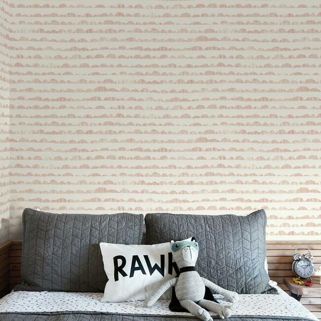 Magnolia Home Hill & Horizon Wallpaper - Coral Pink