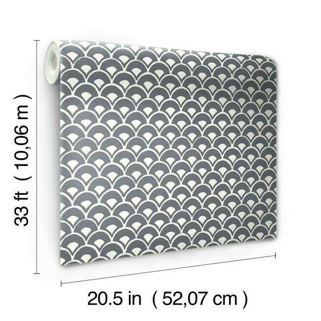 Magnolia Home Stacked Scallops Wallpaper - Charcoal