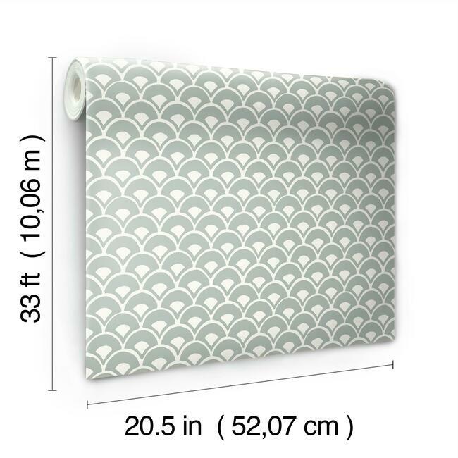 Magnolia Home Stacked Scallops Wallpaper - Blue Gray