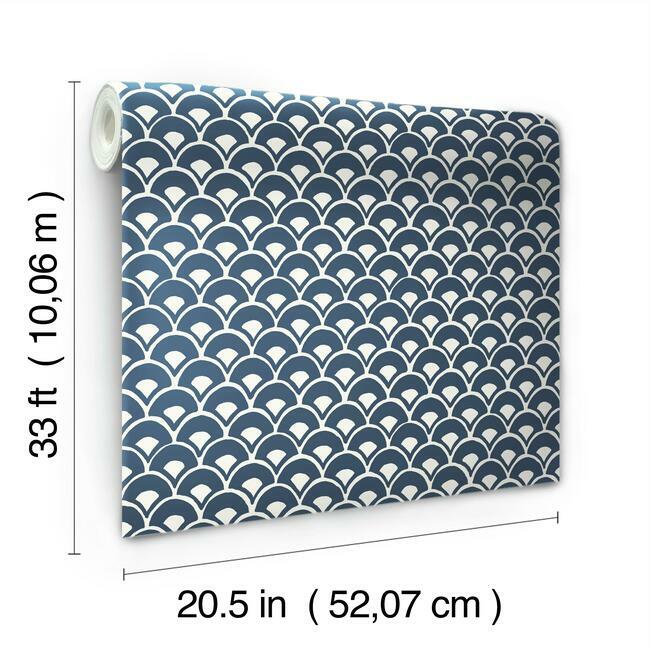 Magnolia Home Stacked Scallops Wallpaper - Navy