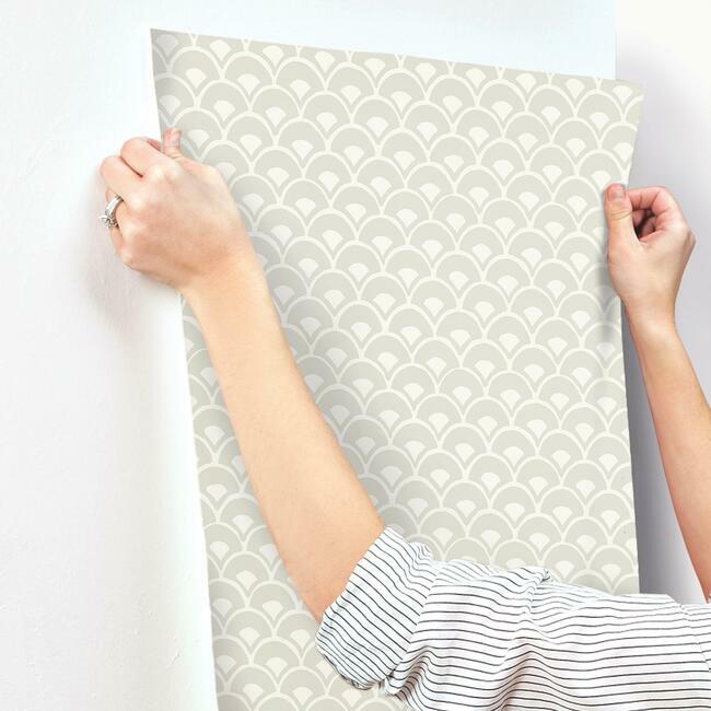 Magnolia Home Stacked Scallops Wallpaper - Beige