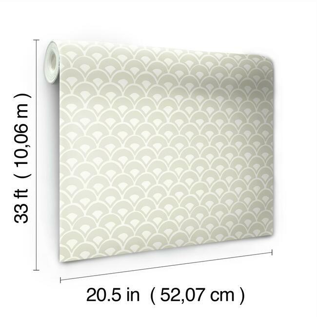 Magnolia Home Stacked Scallops Wallpaper - Beige
