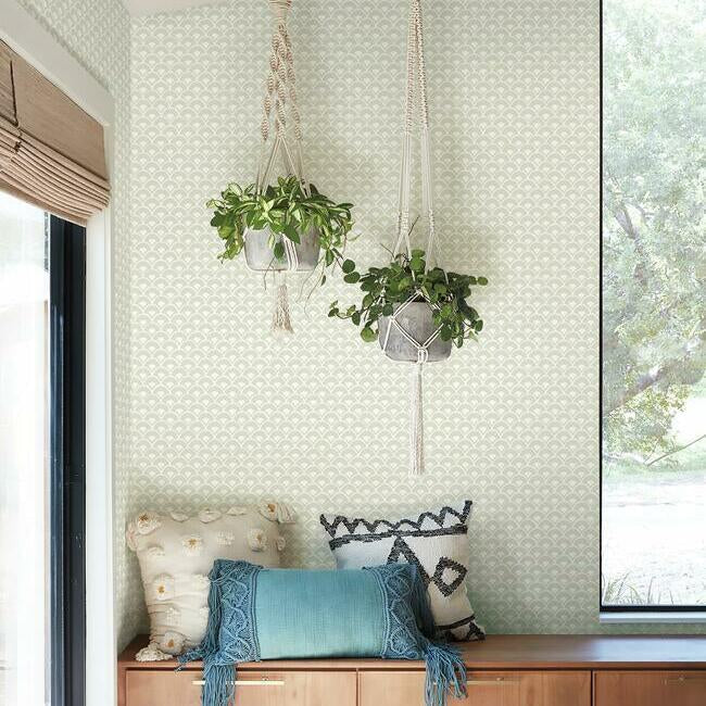 Magnolia Home Stacked Scallops Wallpaper - Beige