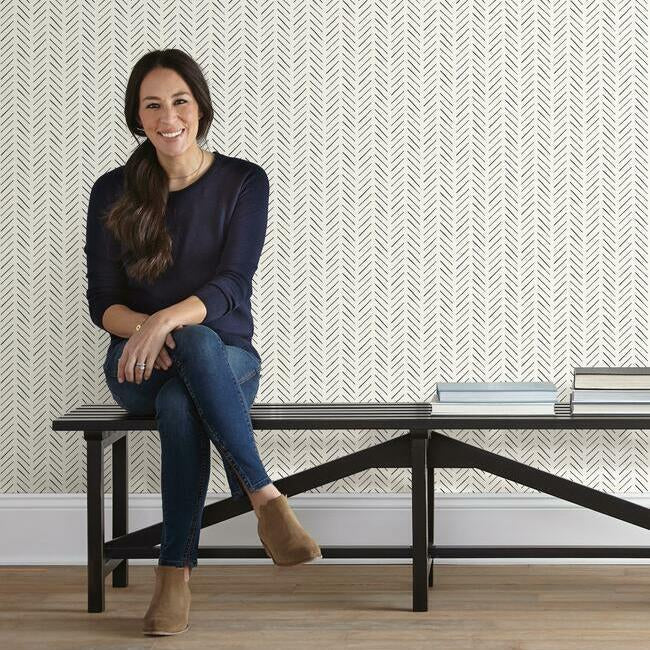 Magnolia Home Pick-Up-Sticks Wallpaper - Black and White
