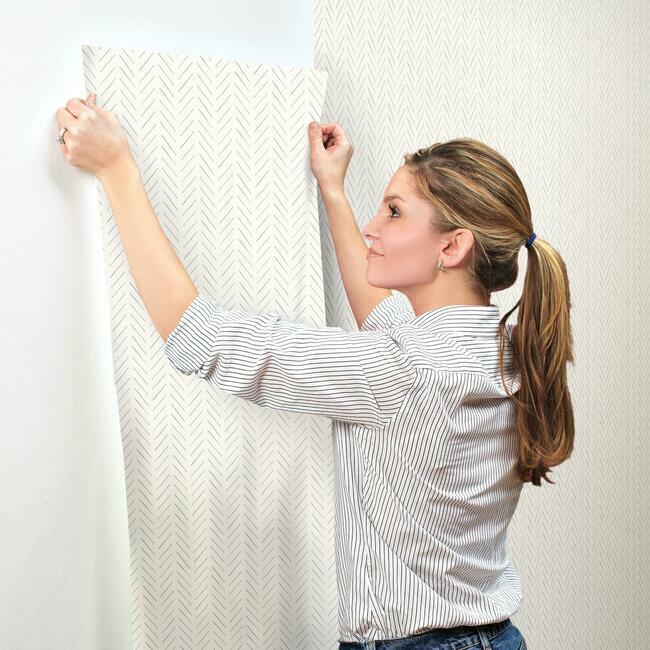 Magnolia Home Pick-Up-Sticks Wallpaper - Blue Gray and White