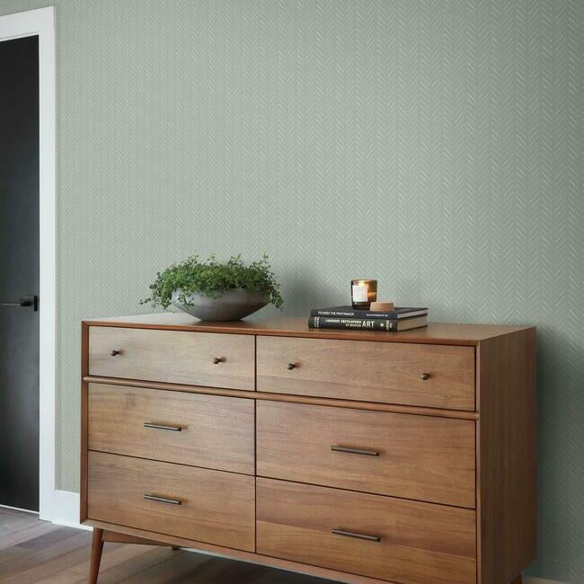 Magnolia Home Pick-Up-Sticks Wallpaper - White and Blue Gray