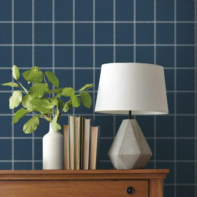 Magnolia Home Sunday Best Wallpaper - White and Navy
