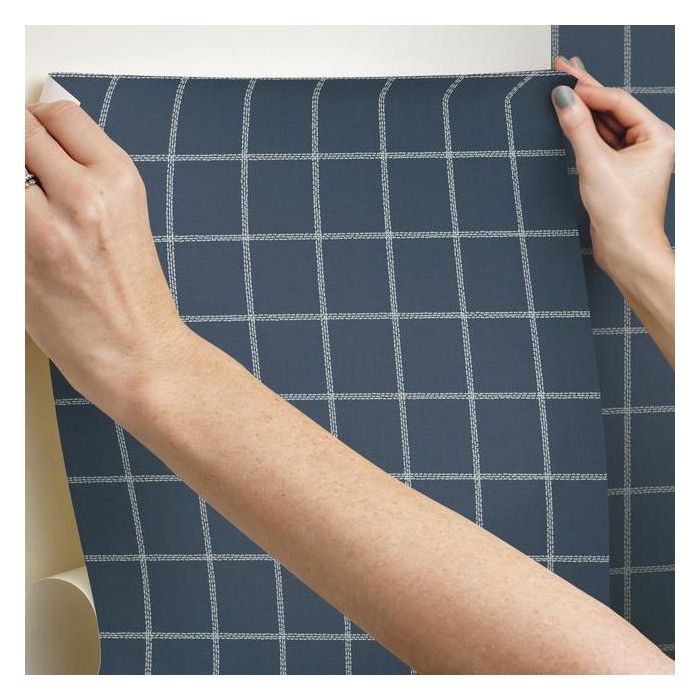Magnolia Home Sunday Best Peel & Stick Wallpaper - White and Navy