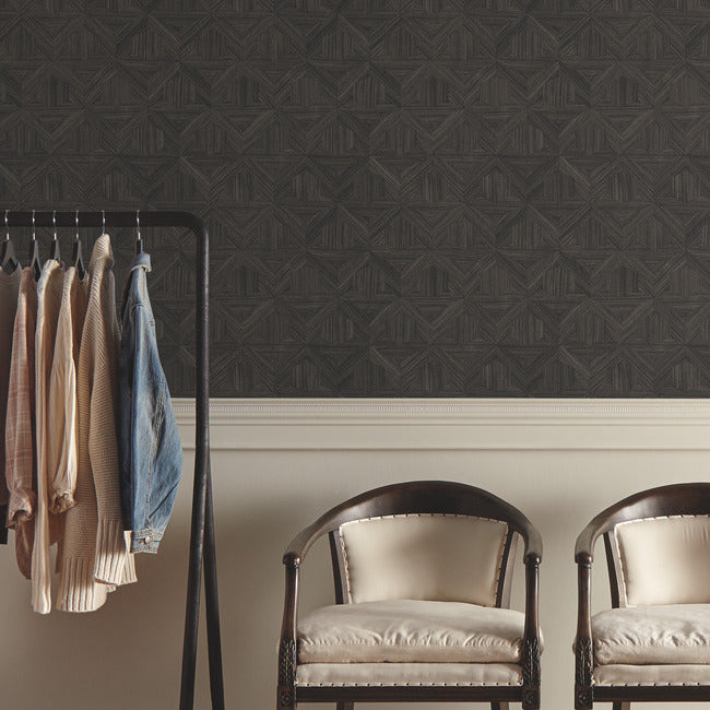 Magnolia Home Parquet Wallpaper - Midnight