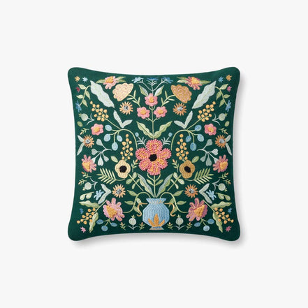 Rifle Paper Co x Loloi Gabriella Pillow - Evergreen/Multi (Set of 2)