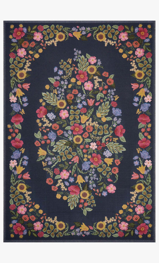 Rifle Paper Co x Loloi Perennial Rug - Blossom Navy