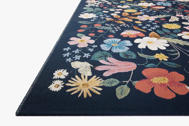 Rifle Paper Co x Loloi Perennial Rug - Strawberry Fields Black