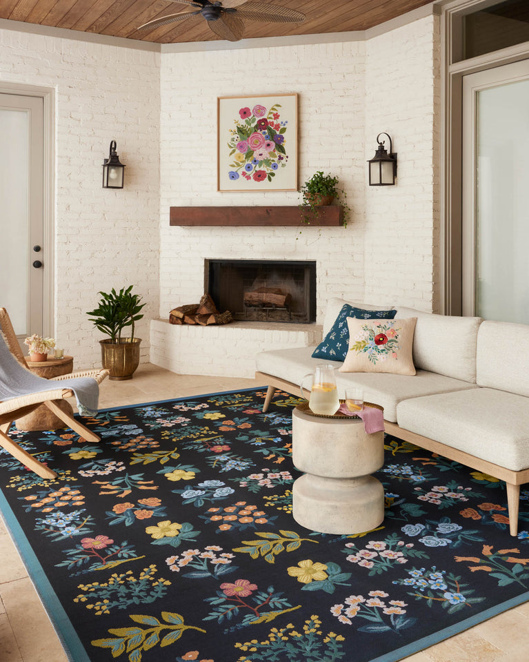 Rifle Paper Co x Loloi Perennial Rug - Wildflower Black