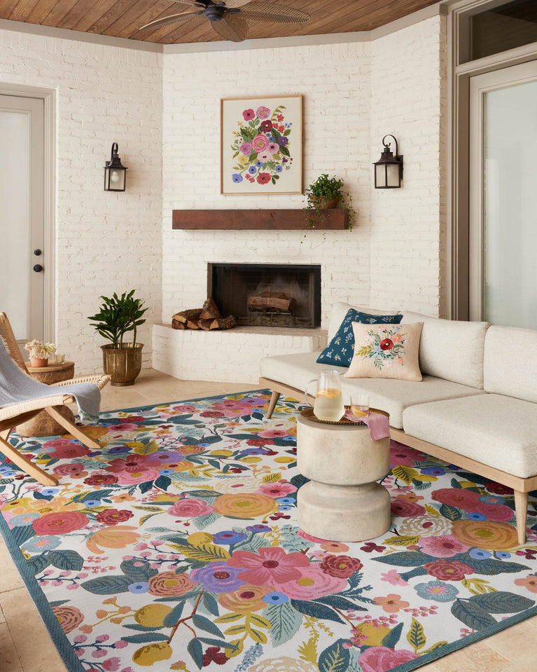 Rifle Paper Co x Loloi Perennial Rug - Garden Party Rose Multi