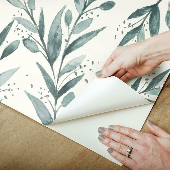 Magnolia Home Olive Branch Peel & Stick Wallpaper - Teal