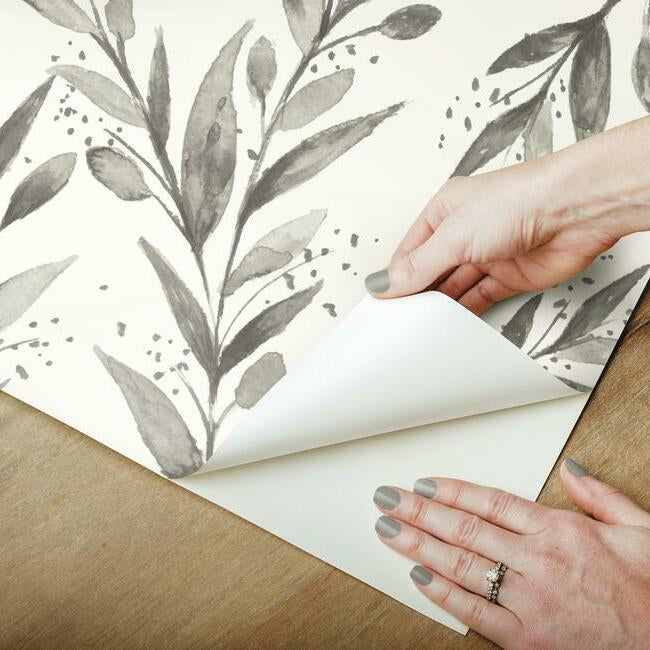 Magnolia Home Olive Branch Peel & Stick Wallpaper - Charcoal