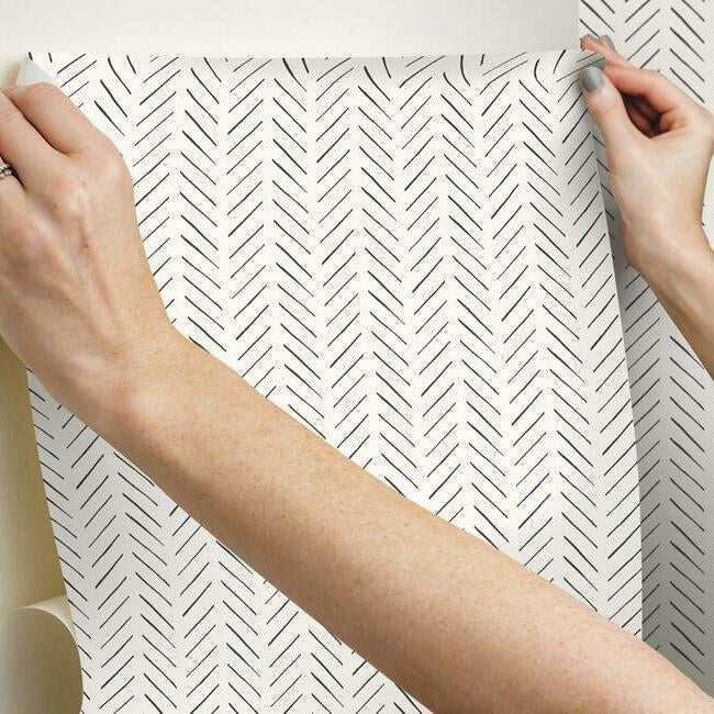 Magnolia Home Pick-Up-Sticks Peel & Stick Wallpaper - Black and White