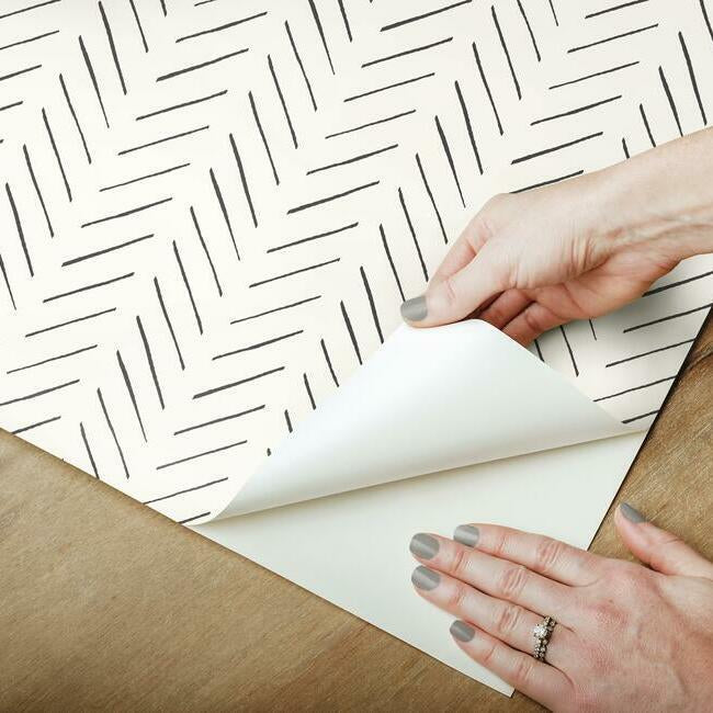 Magnolia Home Pick-Up-Sticks Peel & Stick Wallpaper - Black and White