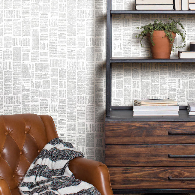 Magnolia Home Crafted Editorial Peel & Stick Wallpaper - Charcoal