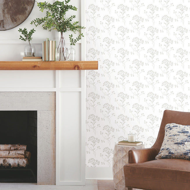 Magnolia Home Wildflower Peel & Stick Wallpaper - Gray